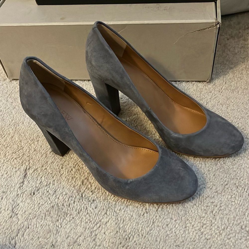 Jcrew grey suede heels size 8